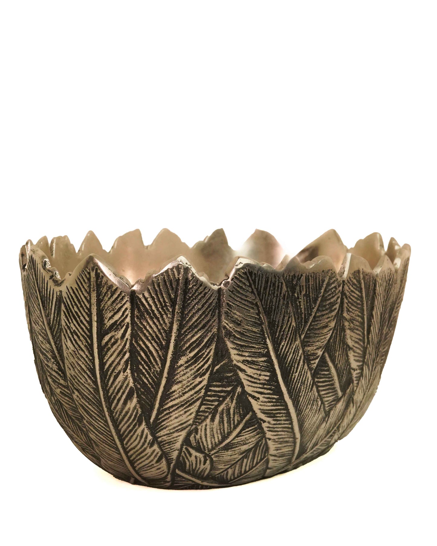 Decorative Aluminum Leaf Bowl Candle
