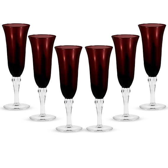 Purple champagne flutes (Set of 6)