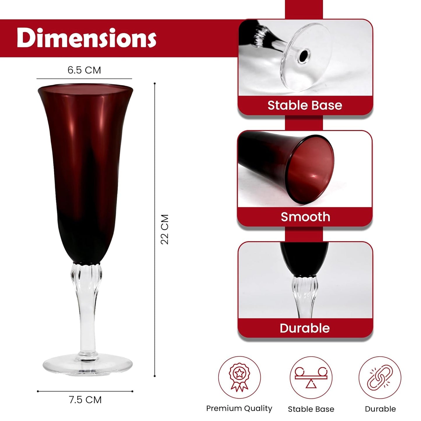 Purple champagne flutes (Set of 6)