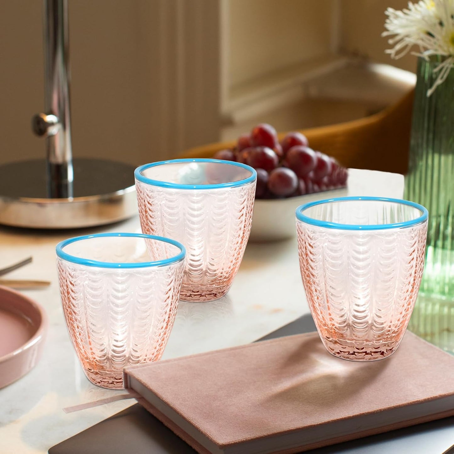Allie tumbler - Peach / Opal blue (Set of 6)