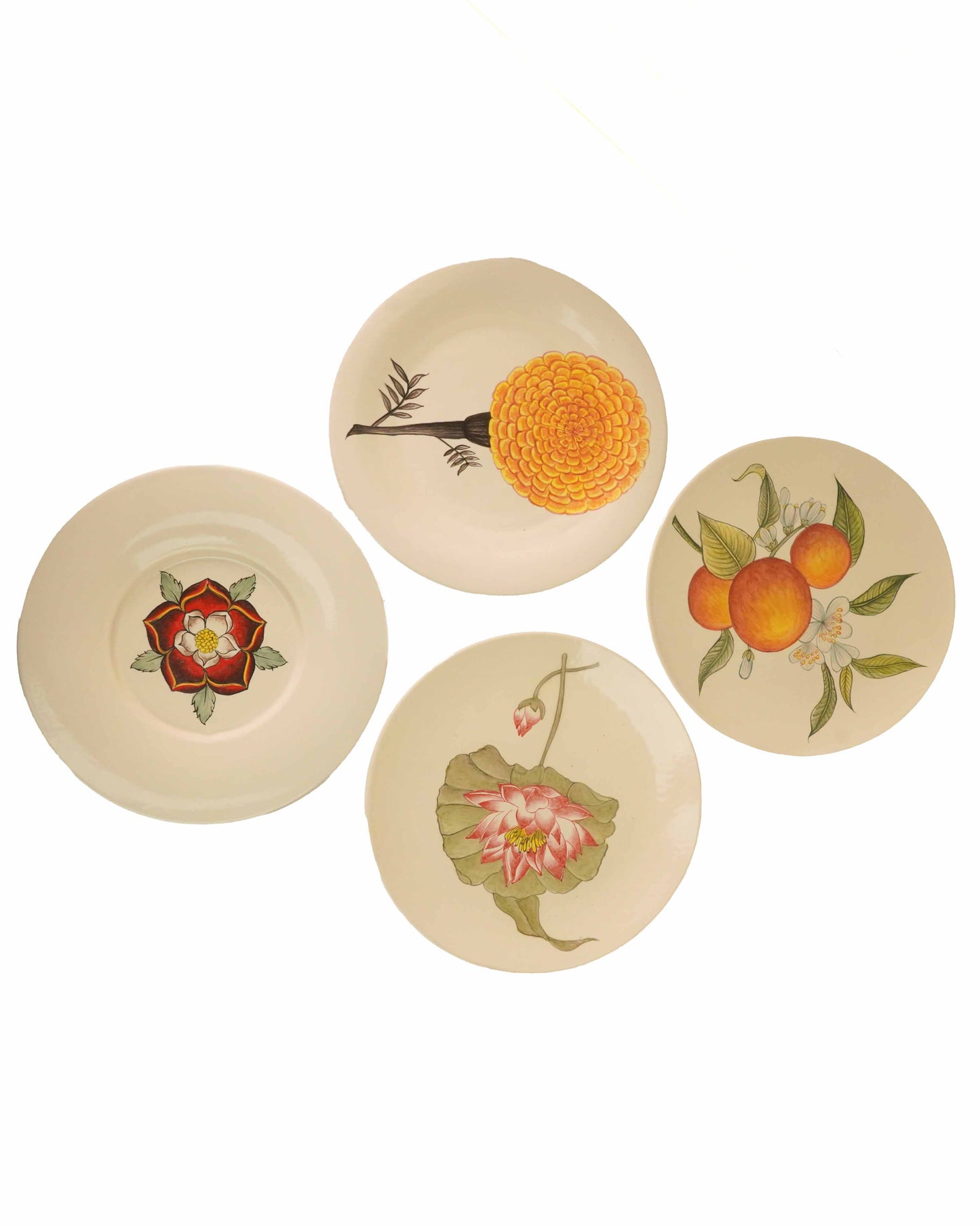 Lotus design quarter plates