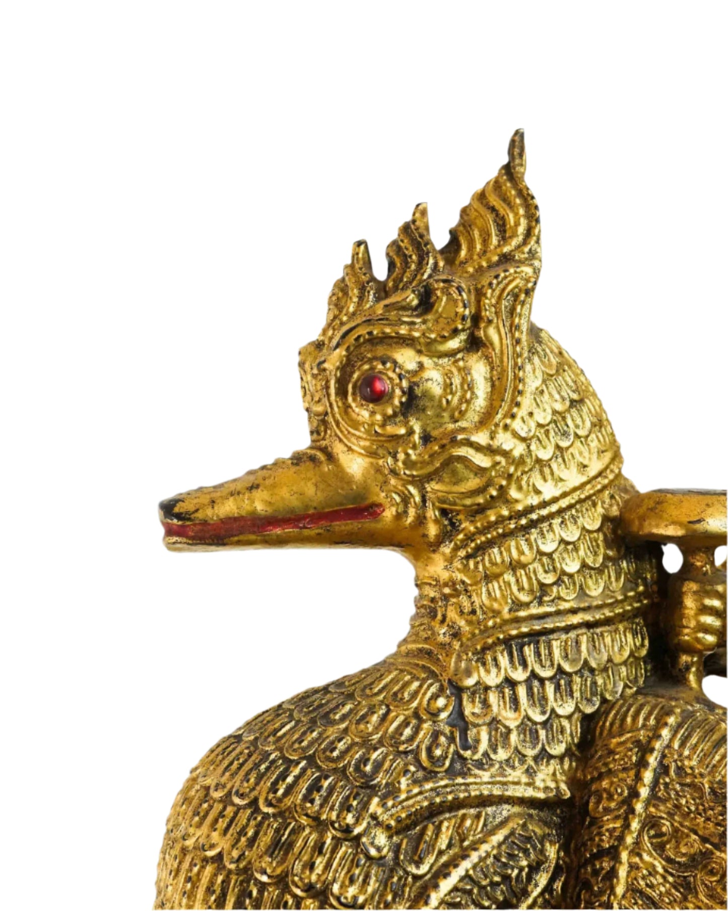 Vintage Burmese Goddess on Hintha Bird Figurine