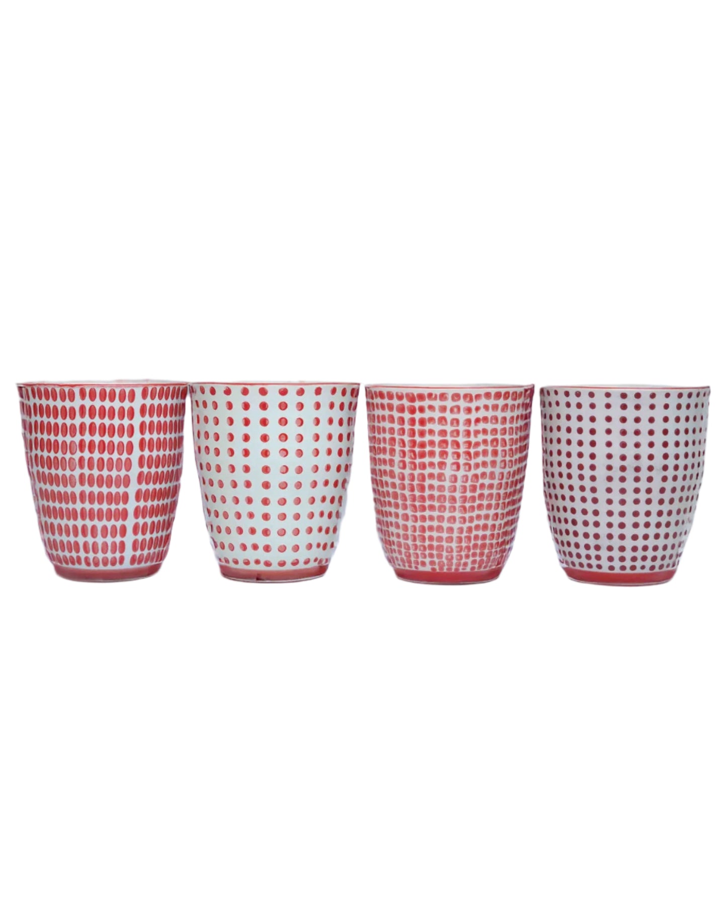 Japanese Inspired Hand painted Ceramic Tumblers- Set of 4