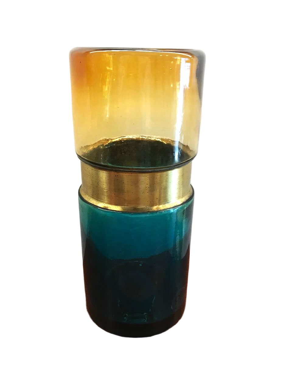 Aqua & Amber Belt Vase
