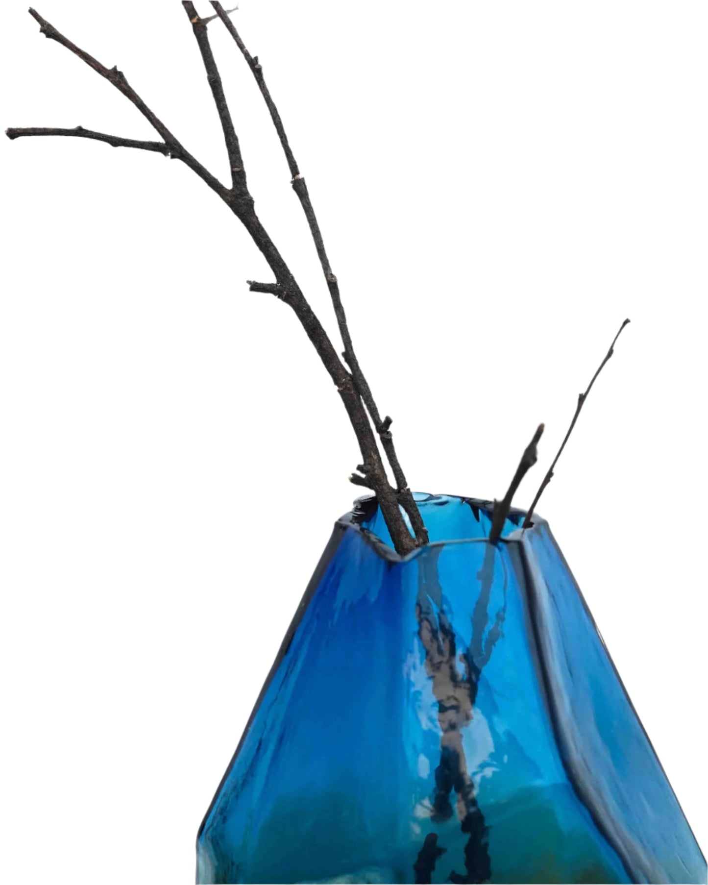 Handmade Iridescent Long Glass Vase