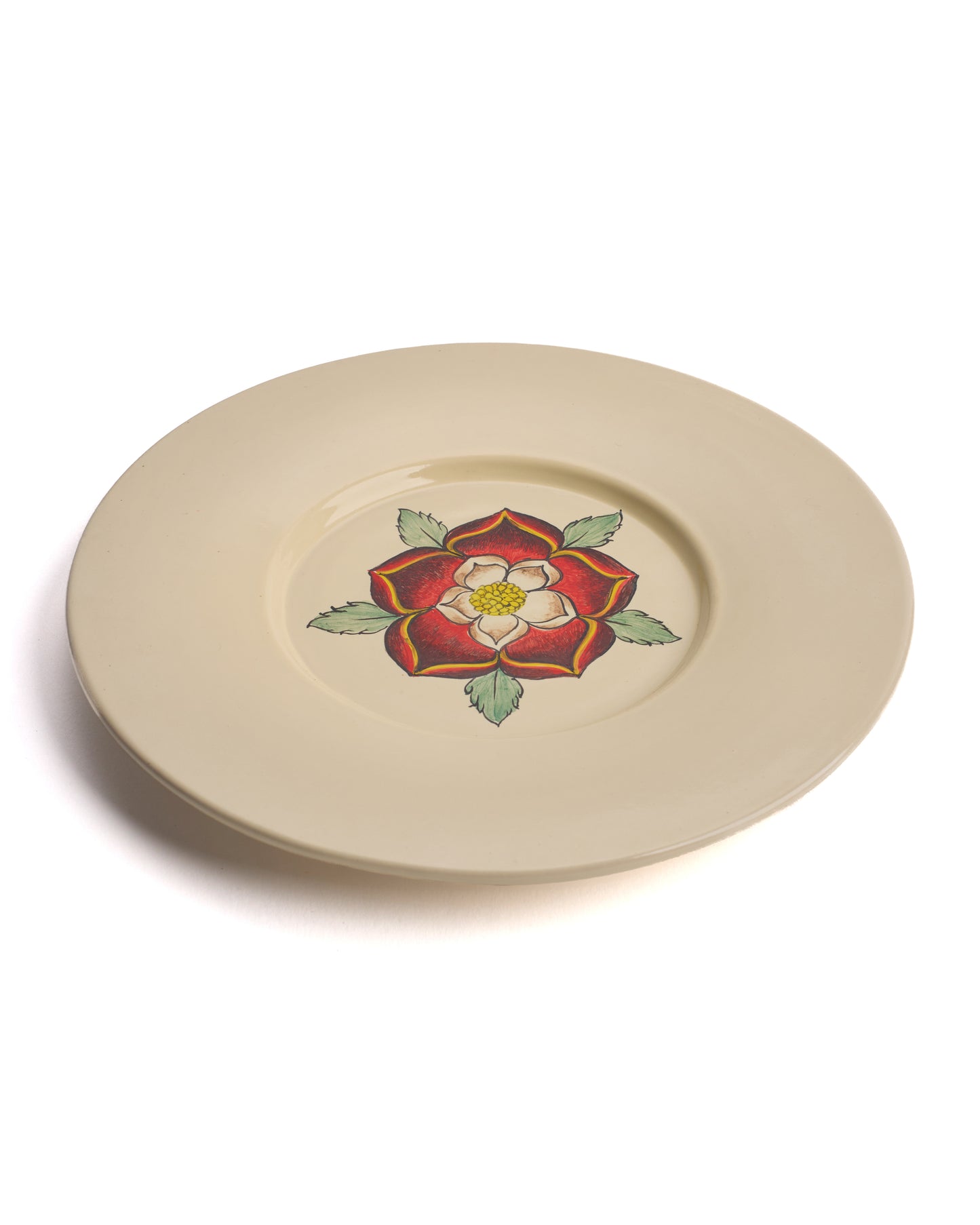 Hand painted Tudor Rose Ceramic Plate
