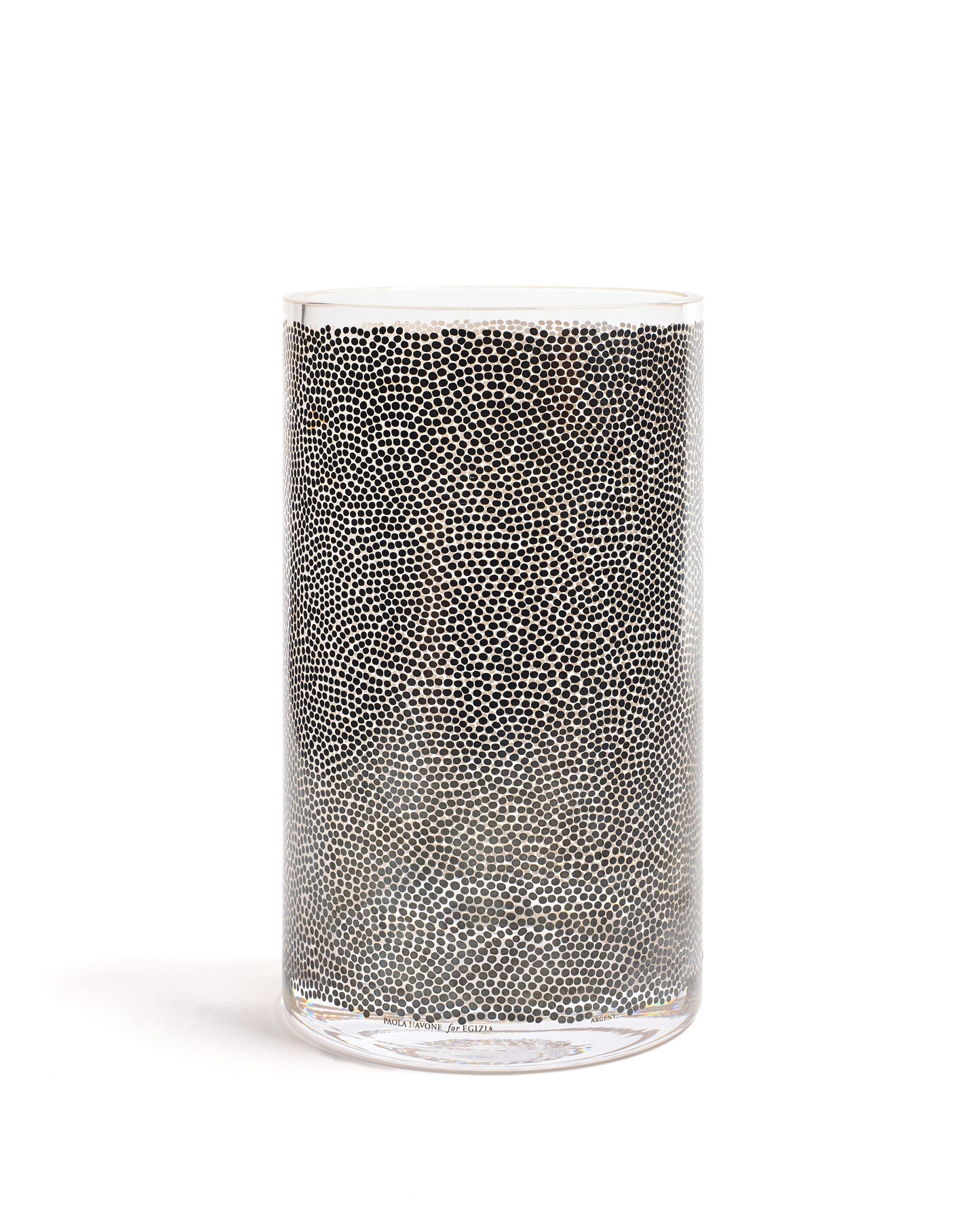 Modern Cylindrical Vase with Polka Dots Detailing