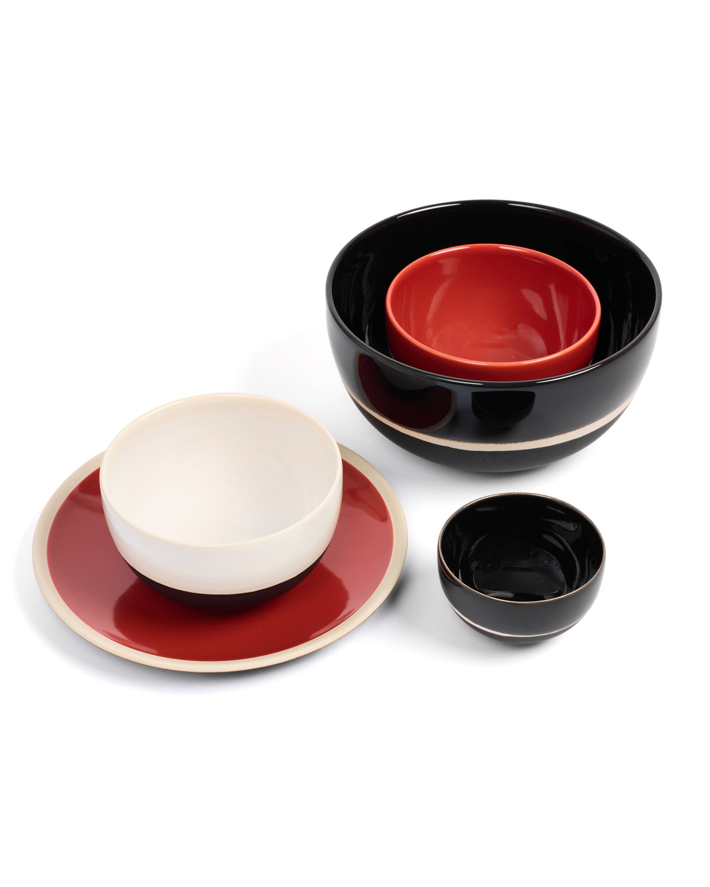 Elegant 5-Piece Ceramic Soup and Noodle Bowl Set