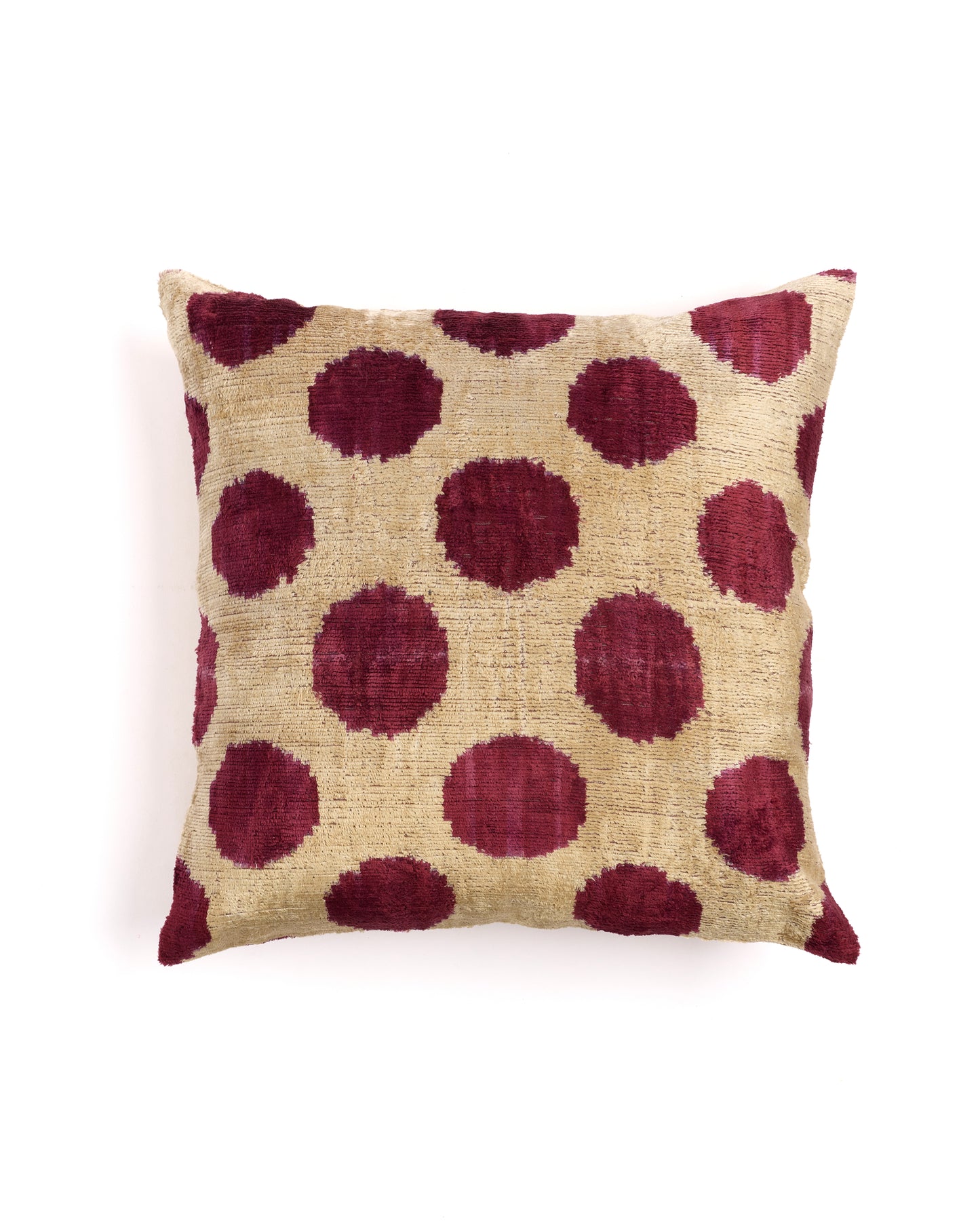 Maroon and Beige Silk velvet cushion cover