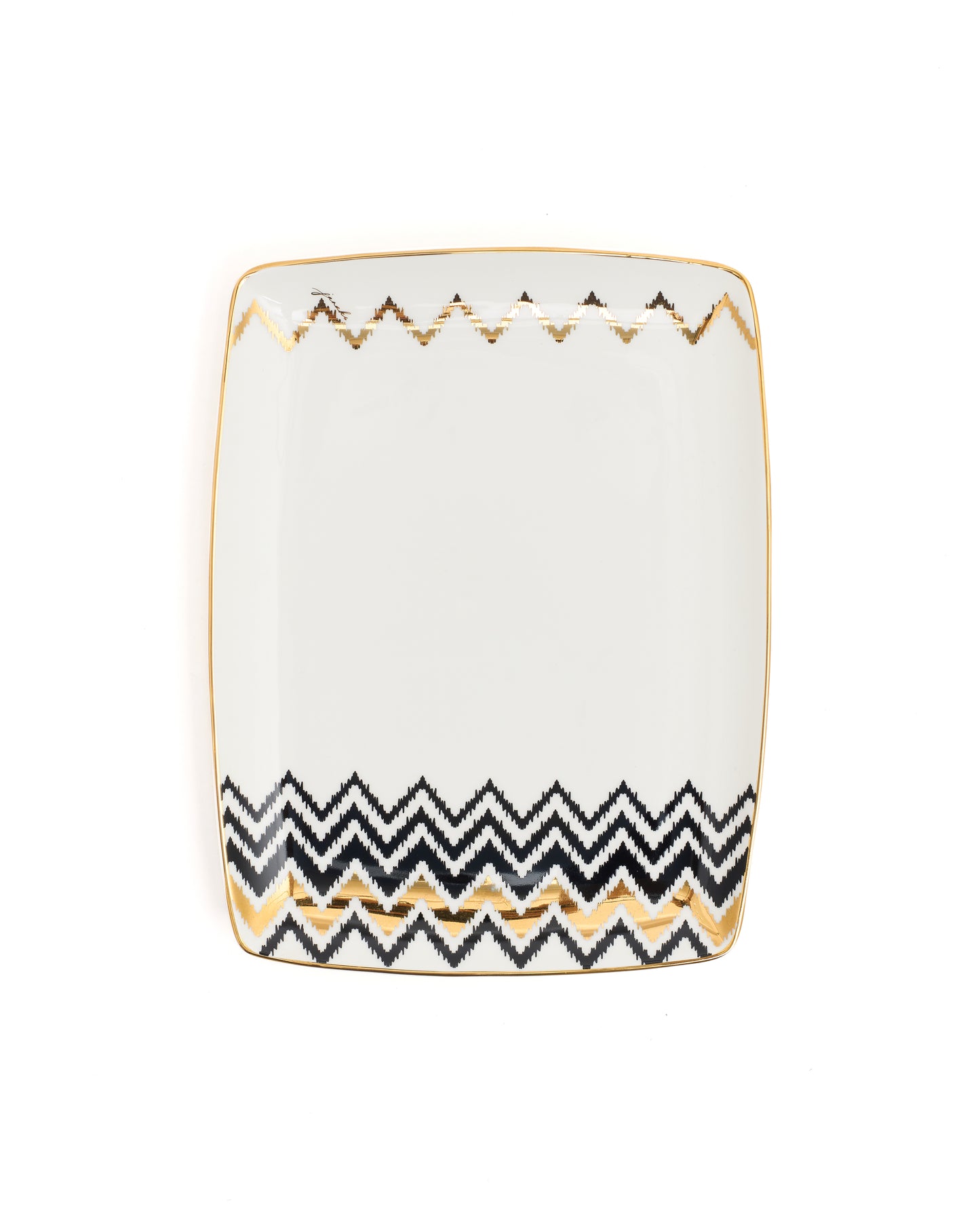 Rectangular Black & Gold Design Tray
