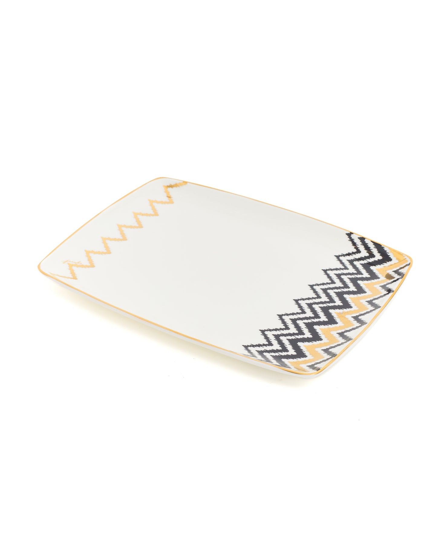 Rectangular Black & Gold Design Tray