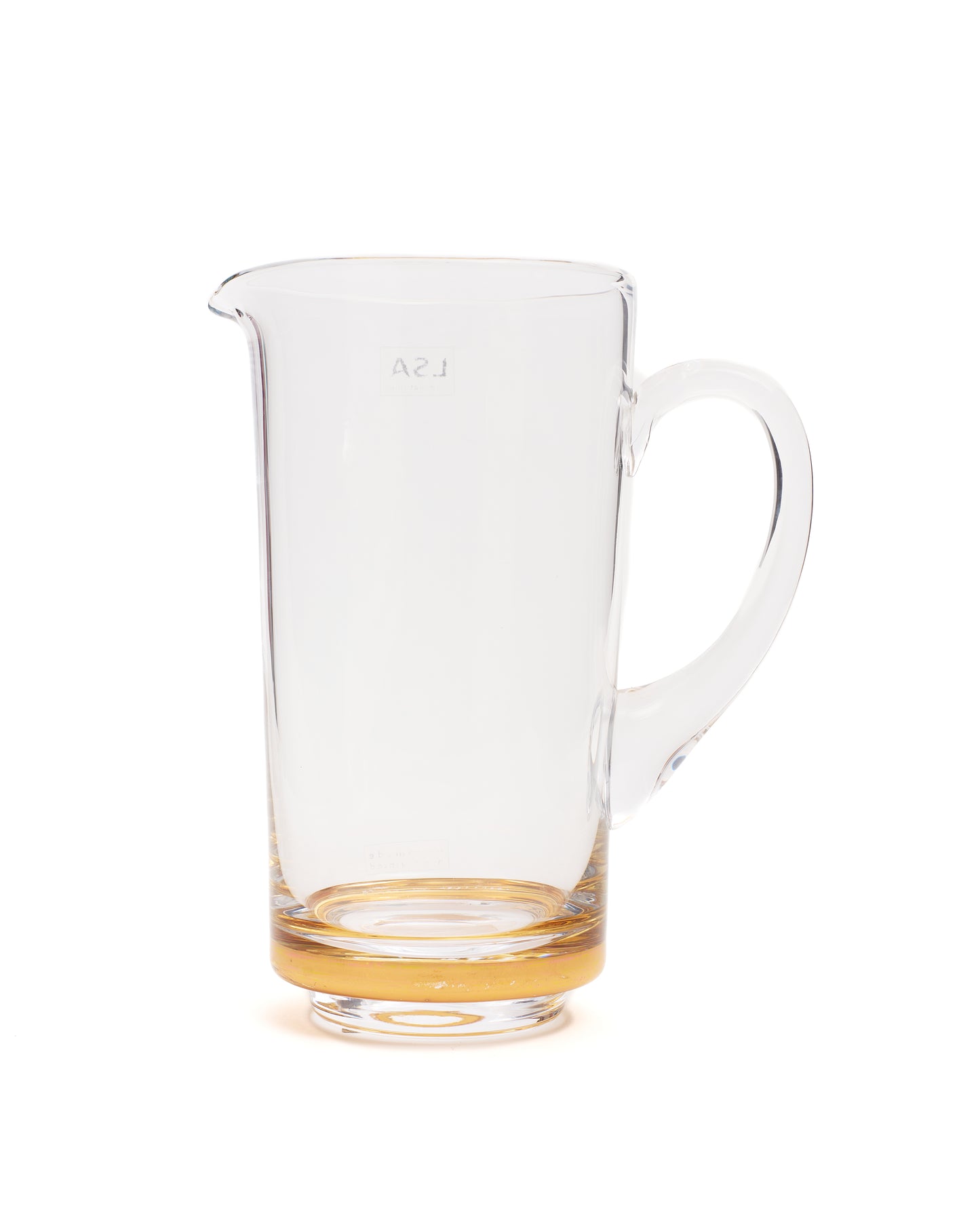 Handcrafted Clear Glass LSA Gold Jug