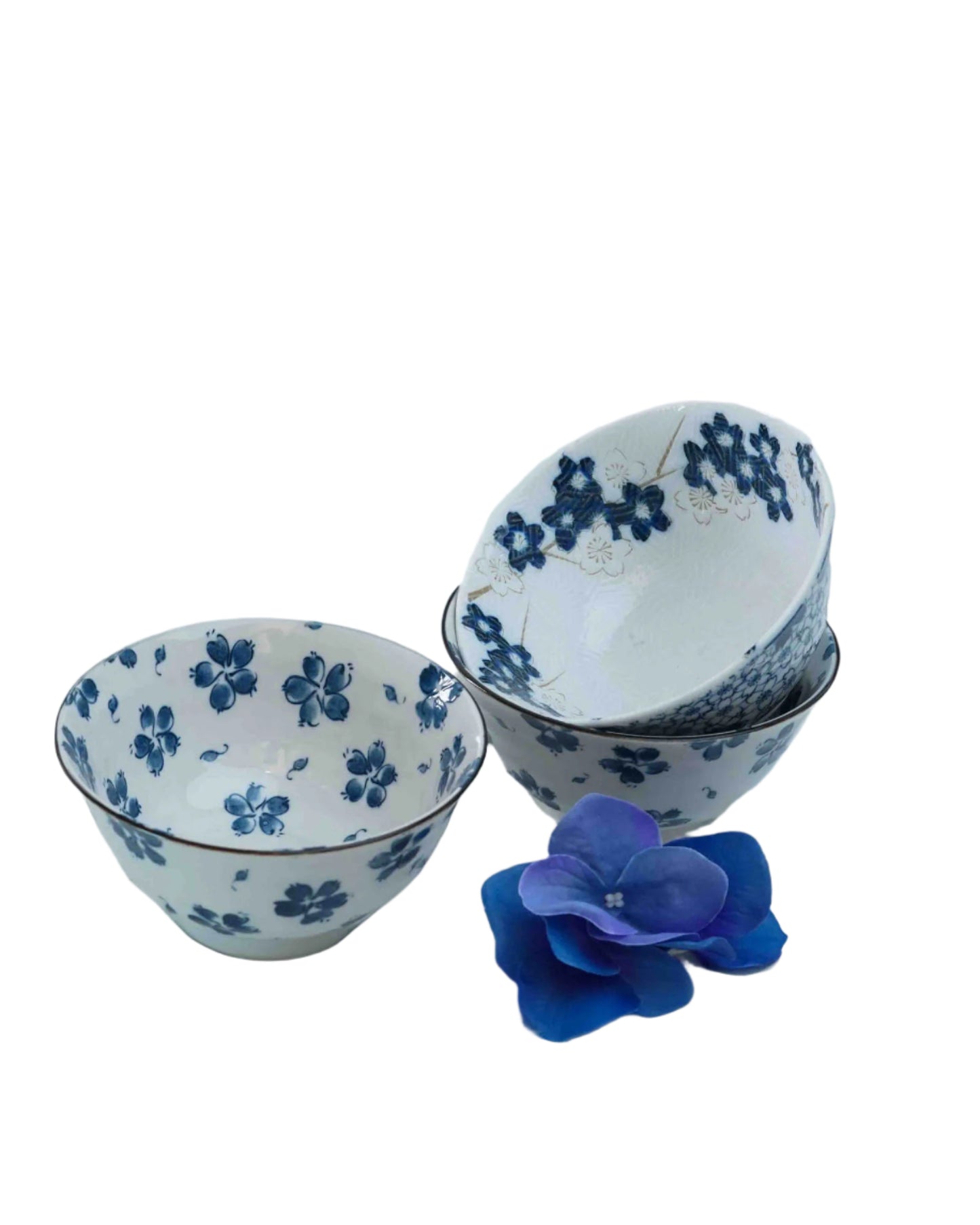 Hand painted Blue and White Floral Ceramic Bowl