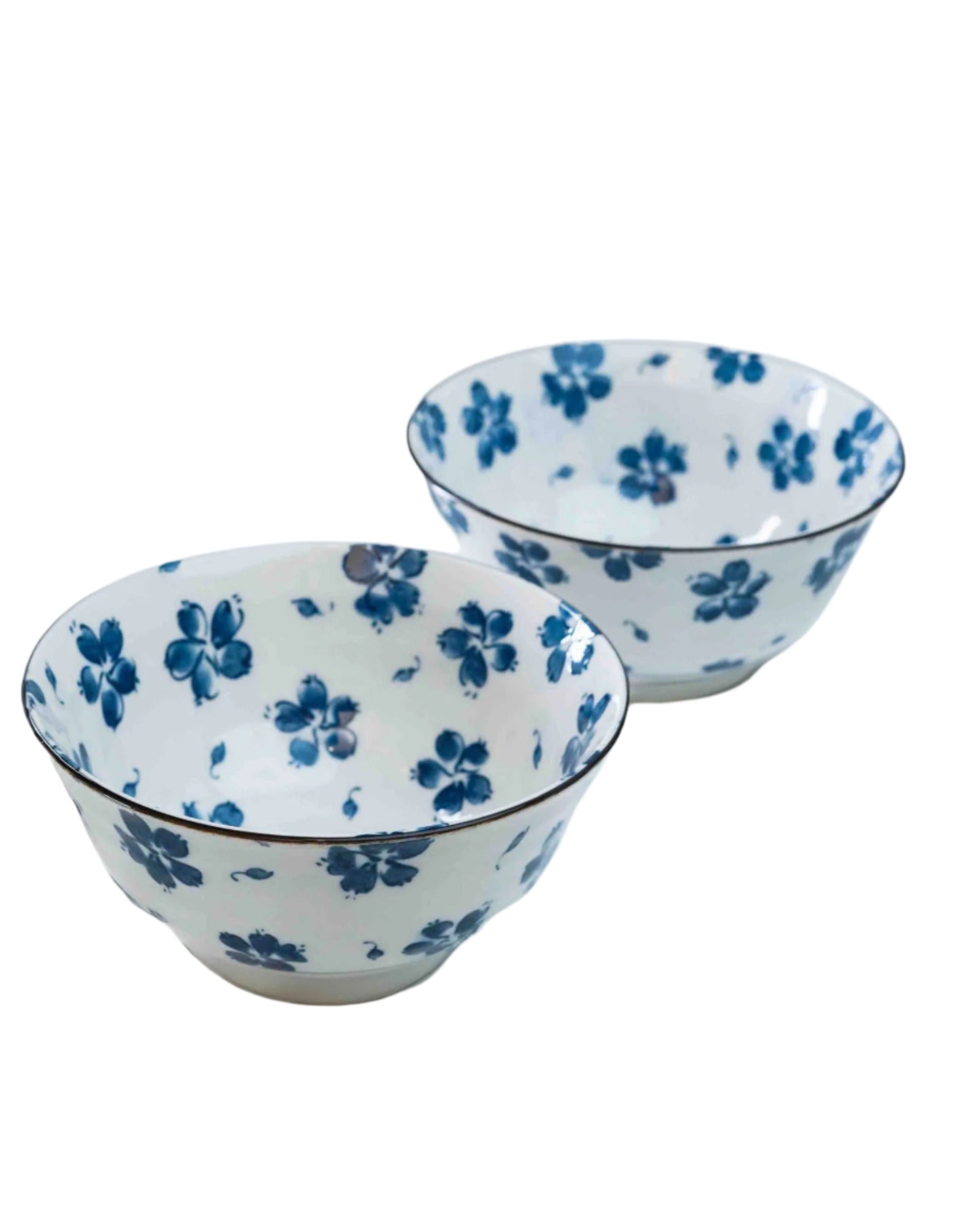 Hand painted Blue and White Floral Ceramic Bowl