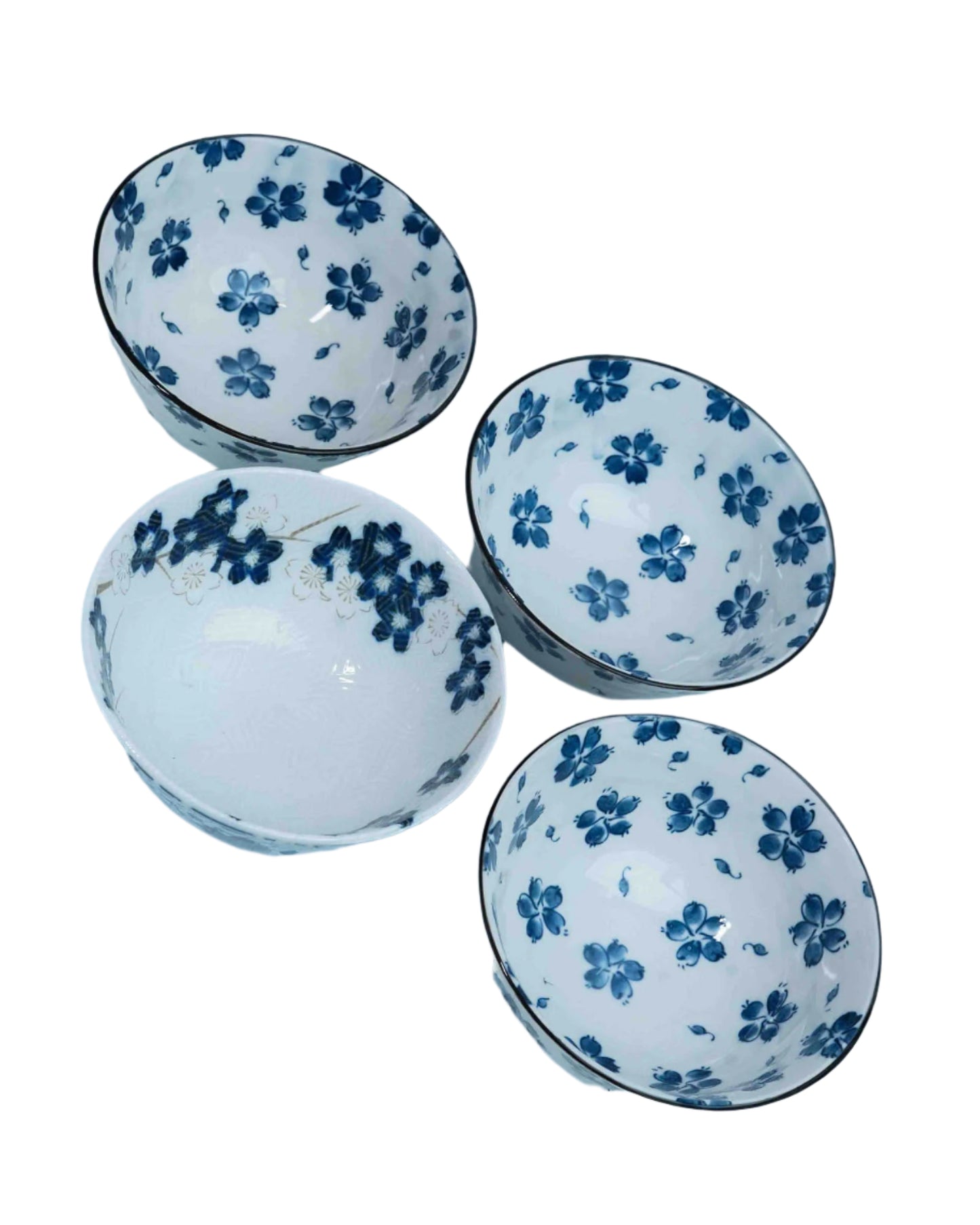 Hand painted Blue and White Floral Ceramic Bowl