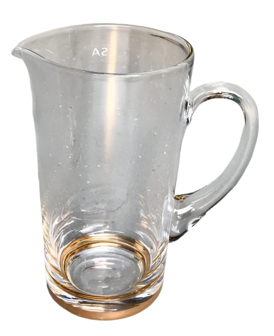 Handcrafted Clear Glass LSA Gold Jug