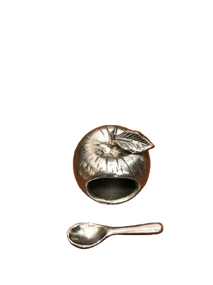 Handcrafted Apple Shape Honey/Sugar Pot with Spoon