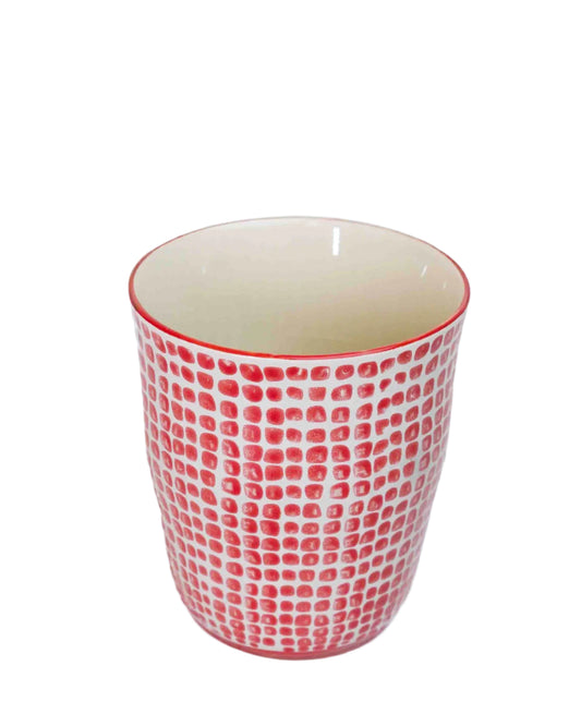 Japanese Inspired Hand painted Ceramic Tumblers- Set of 4