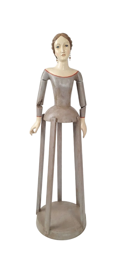 Philippine style Santos cage doll with delicate drop earrings