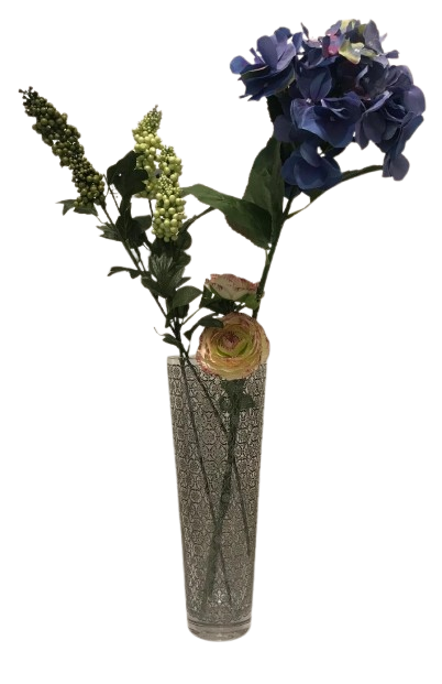 White Roses Conic Vase