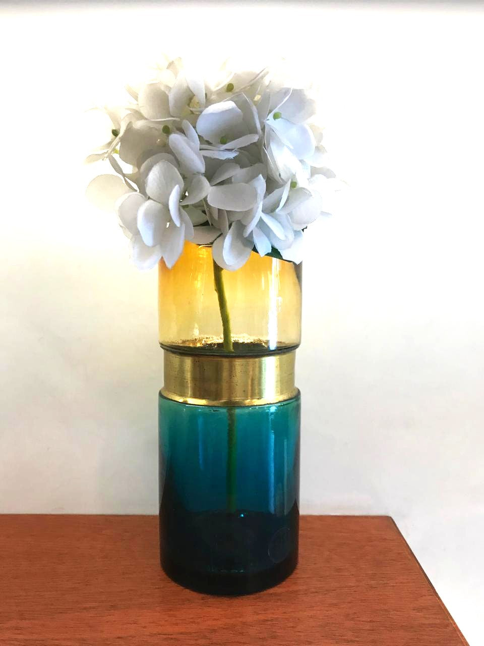 Aqua & Amber Belt Vase