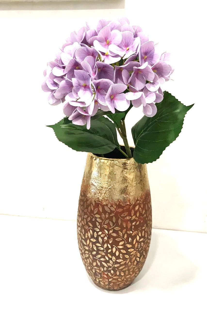 Golden Leaf Print Vase