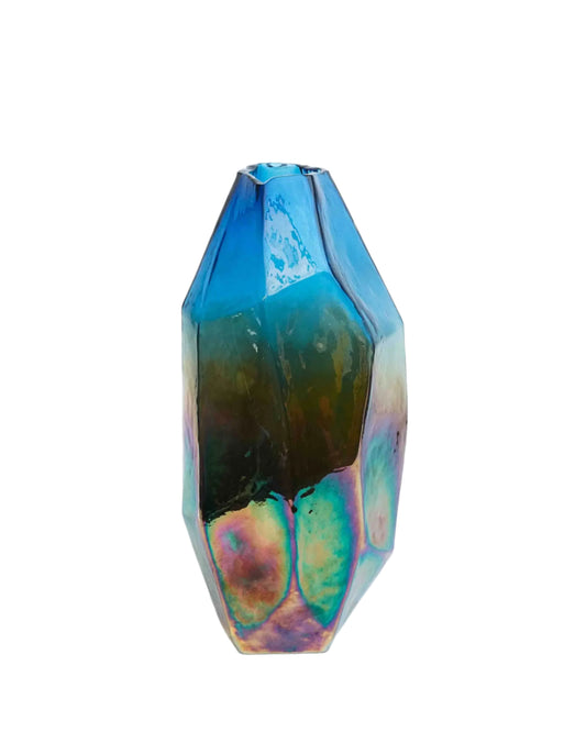 Handmade Iridescent Long Glass Vase