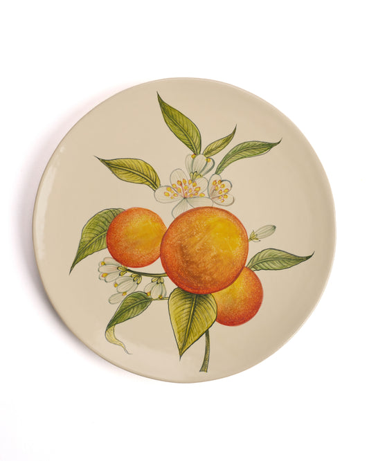 Hand painted Orange Blossom Ceramic Plate