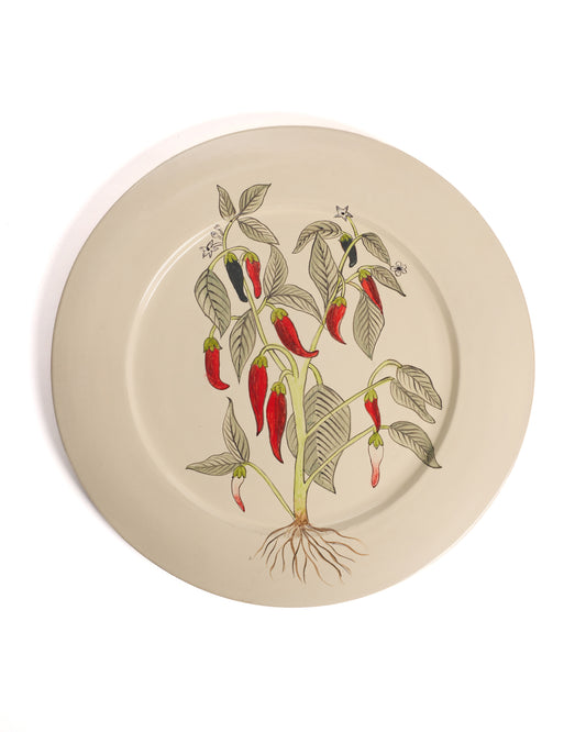 Hand painted Chilli Pepper Ceramic Plate