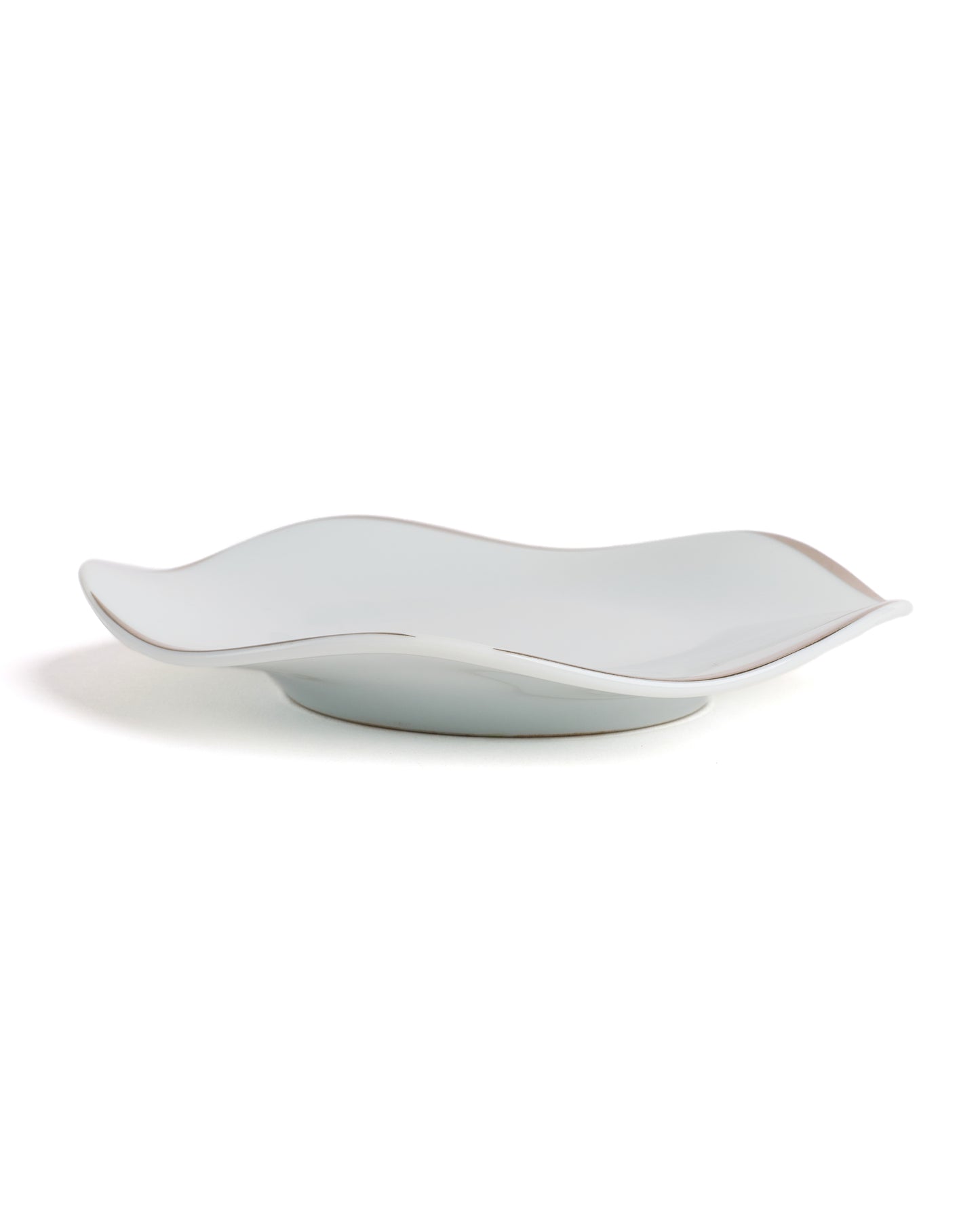 White moon bread plate