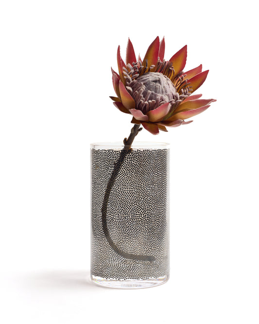 Modern Cylindrical Vase with Polka Dots Detailing