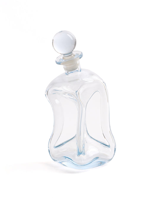 Elegant Hand-Blown Glass Decanter with Stopper