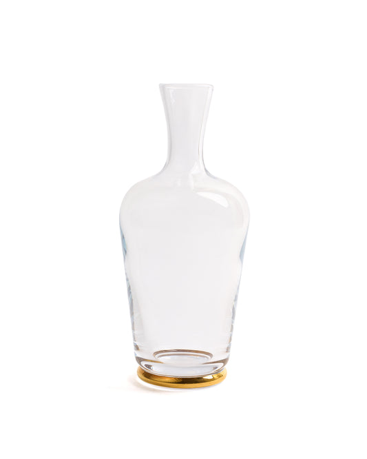 Clear Glass Vase with Golden Base