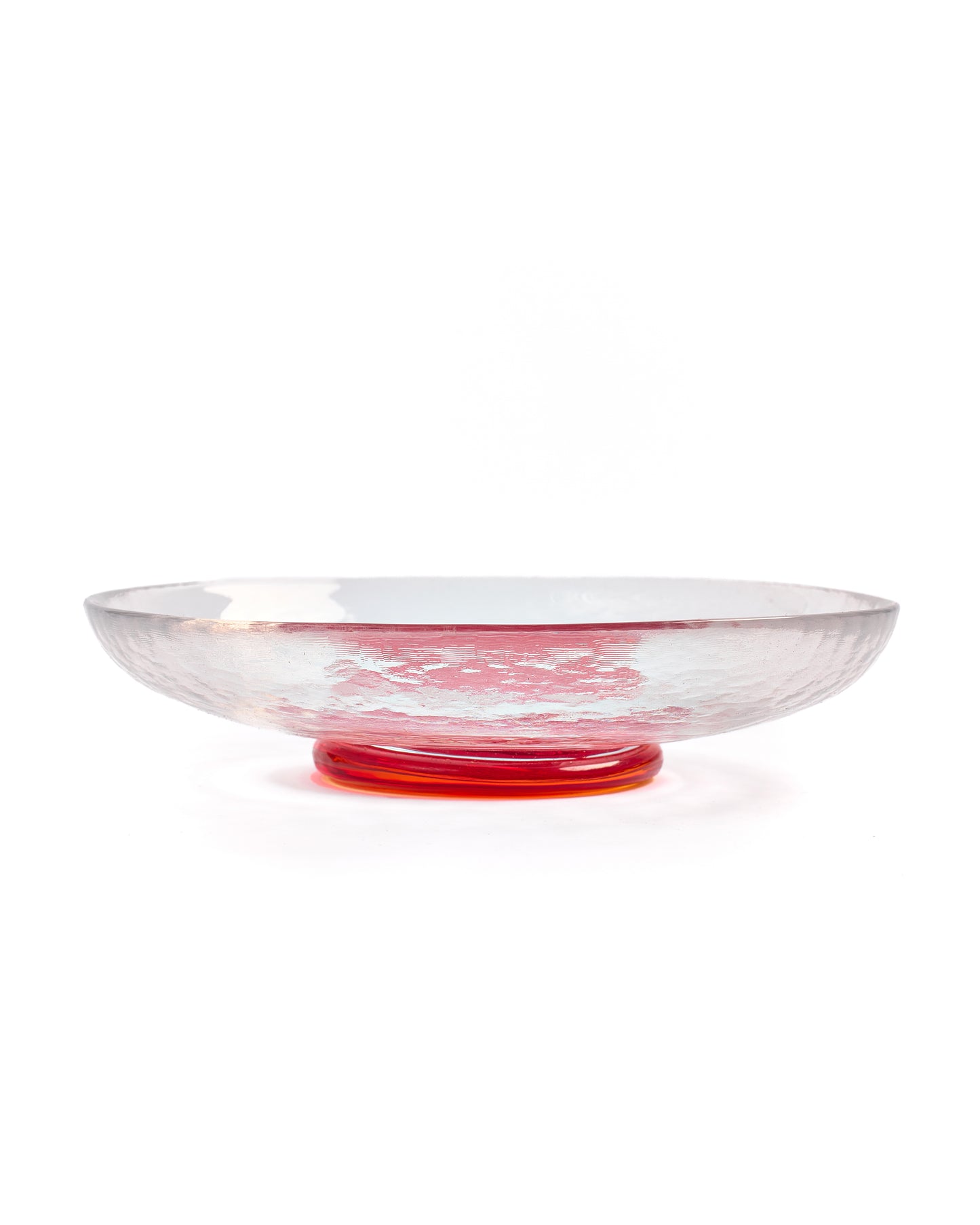 Set of 6 Modern Clear Glass Disc Plates