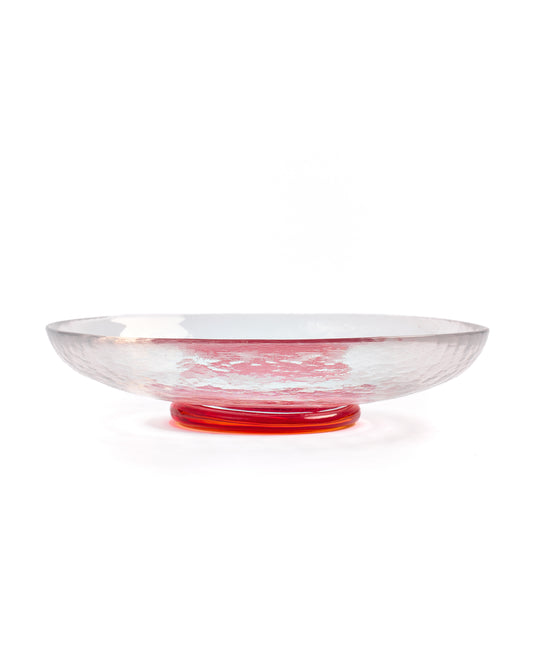 Set of 6 Modern Clear Glass Disc Plates