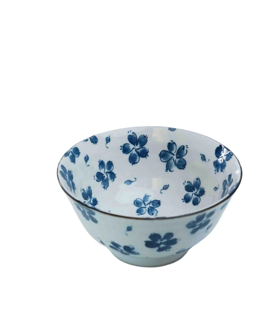 Hand painted Blue and White Floral Ceramic Bowl