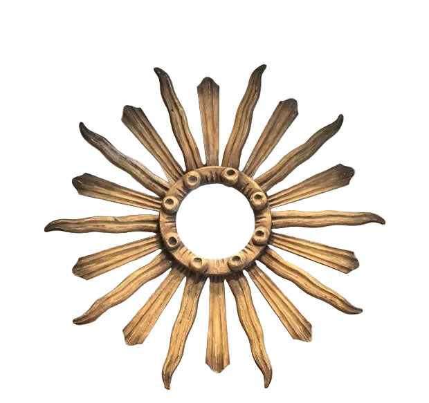 Stylish Giltwood Sun Burst with Convex Mirror