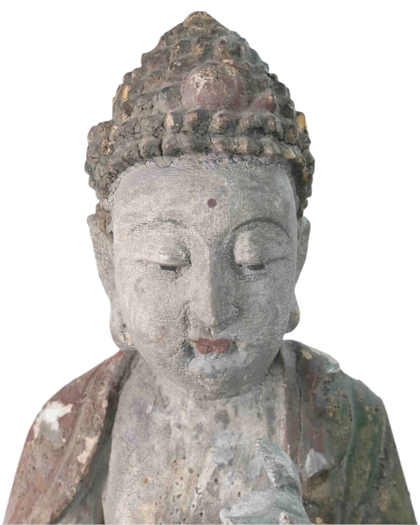 Hand carved Vintage Wooden Meditating Buddha Statue