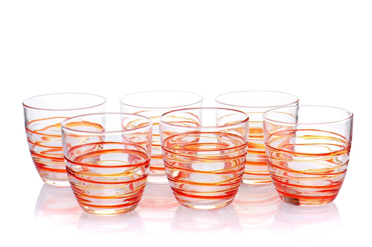 Atoll Tumbler - Amber/Orange (Set of 6)