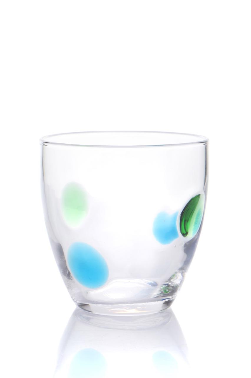 Handcrafted Polka Dots Glass Tumblers – Set of 6