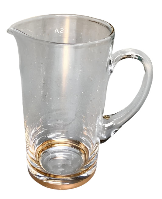 Handcrafted Clear Glass LSA Gold Jug